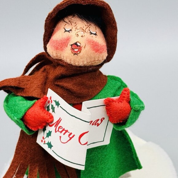 Annalee Caroler Boy Closed Eyes Open Mouth 8 inch 1992 Doll Made in USA - Picture 2 of 8